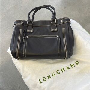 Longchamp Dark Brown Leather Men's Briefcase